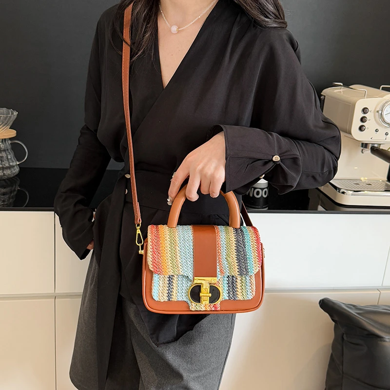 

Unique Tote Bag for Everyday Women, Minimalist Solid Color with Leather Finish, High-End Business Casual and Elegant Shopper