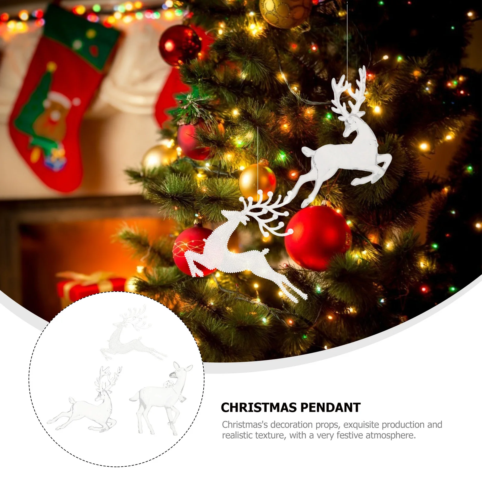 

3pcs Christmas Elk Decoration Pendant For Tree Ornament Holiday Party Home Office Hotel Decor Xmas Reusable Props
