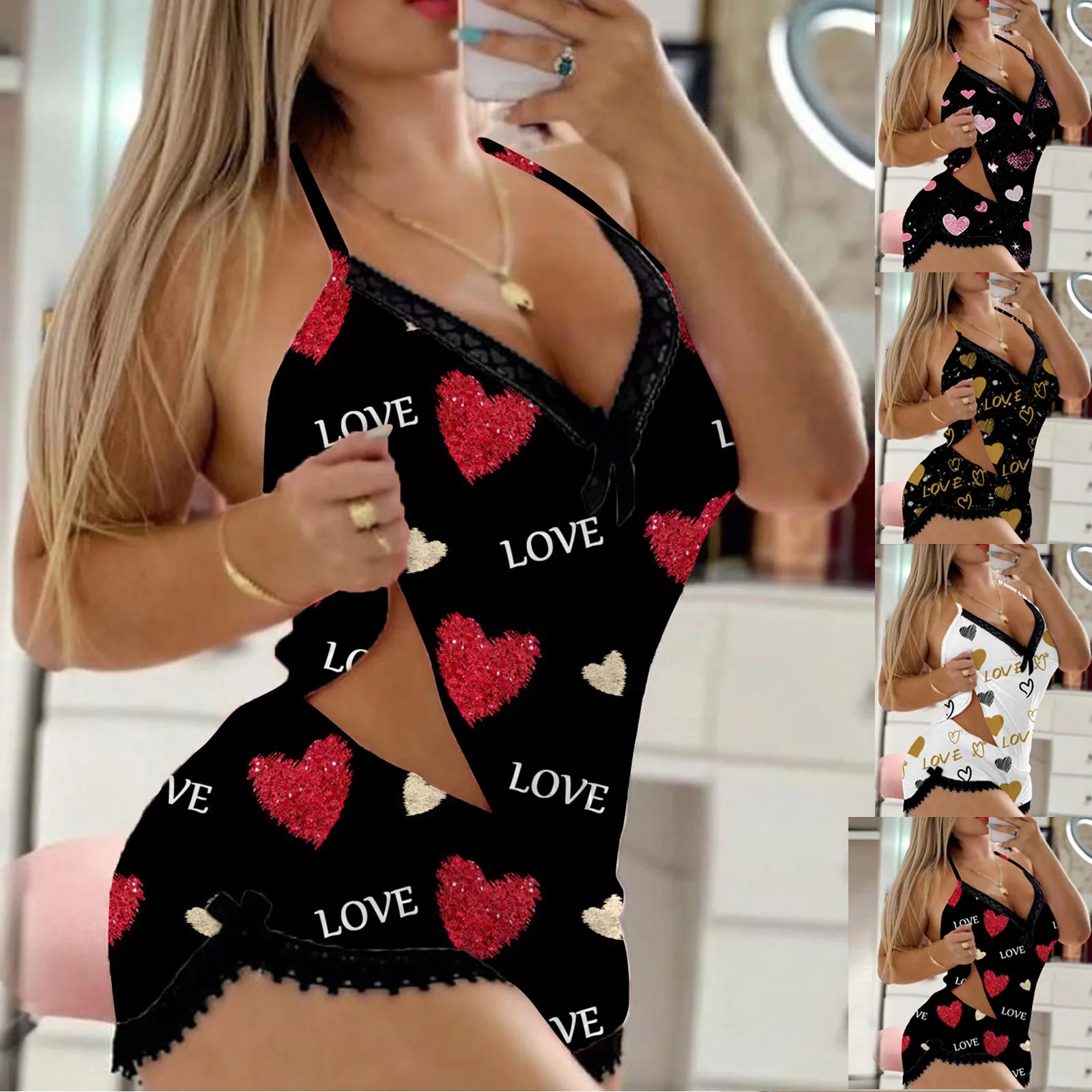 2 Pieces Set Women\'S Pajama Shorts Suit Homewear Print Underwear Pijama Sexy Lingerie Camisoles Tanks Nighty Ladies Sleepwear