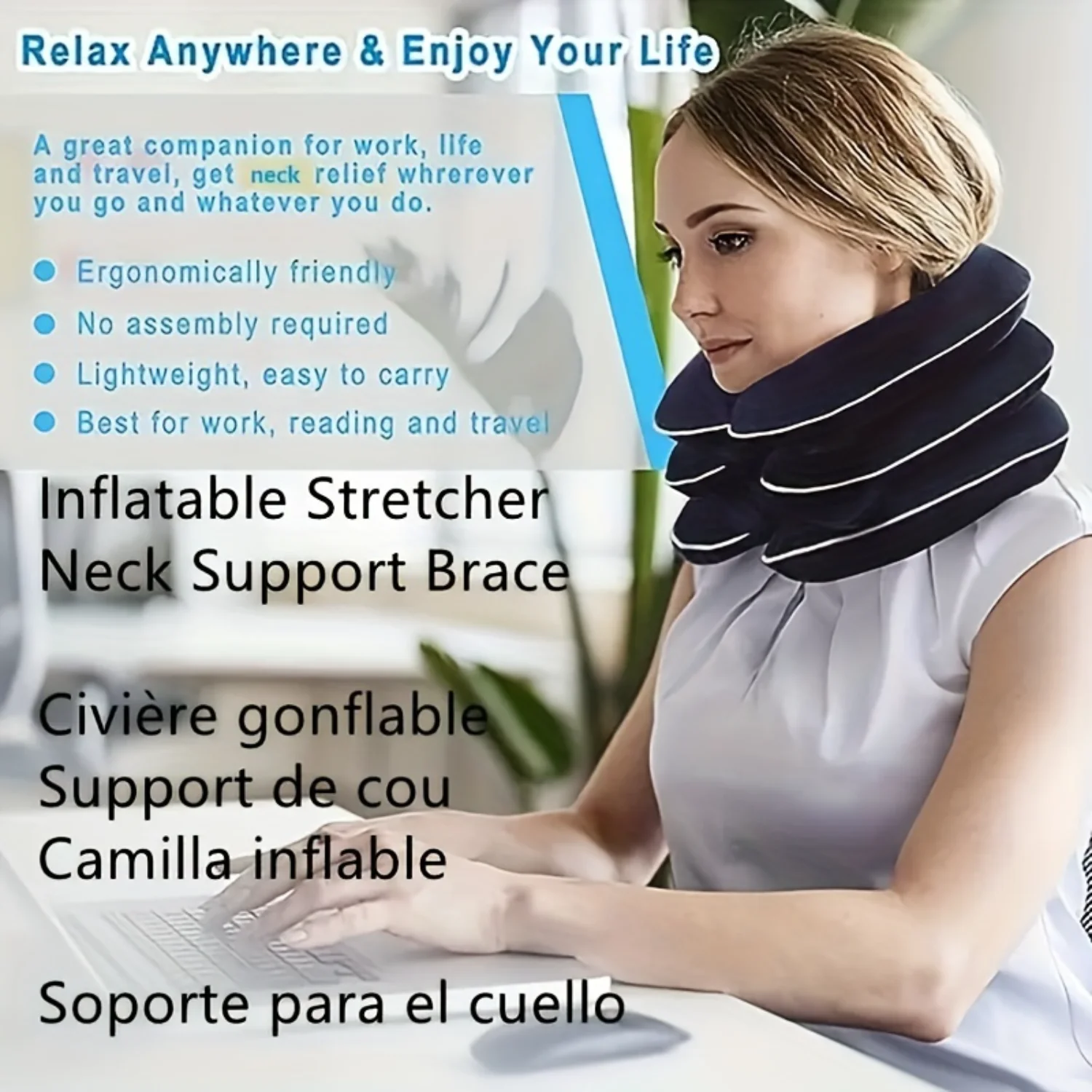 1pc Cervical Neck Traction Device For Inflating And Tractioning The Cervical Spine, Used For Medical Purposes To Protect The Cer