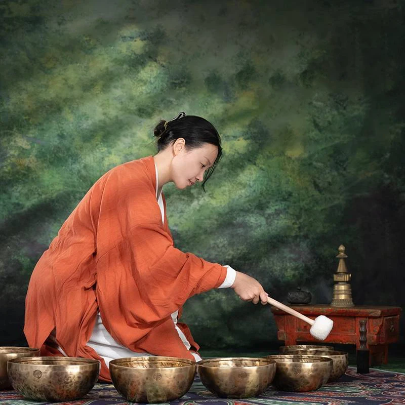 Nepal Handmade Singing Bowl 7 Chakras Full Moon Sound Bowls Brass Professional Yoga Meditation Bowl Percussion Instruments Gifts