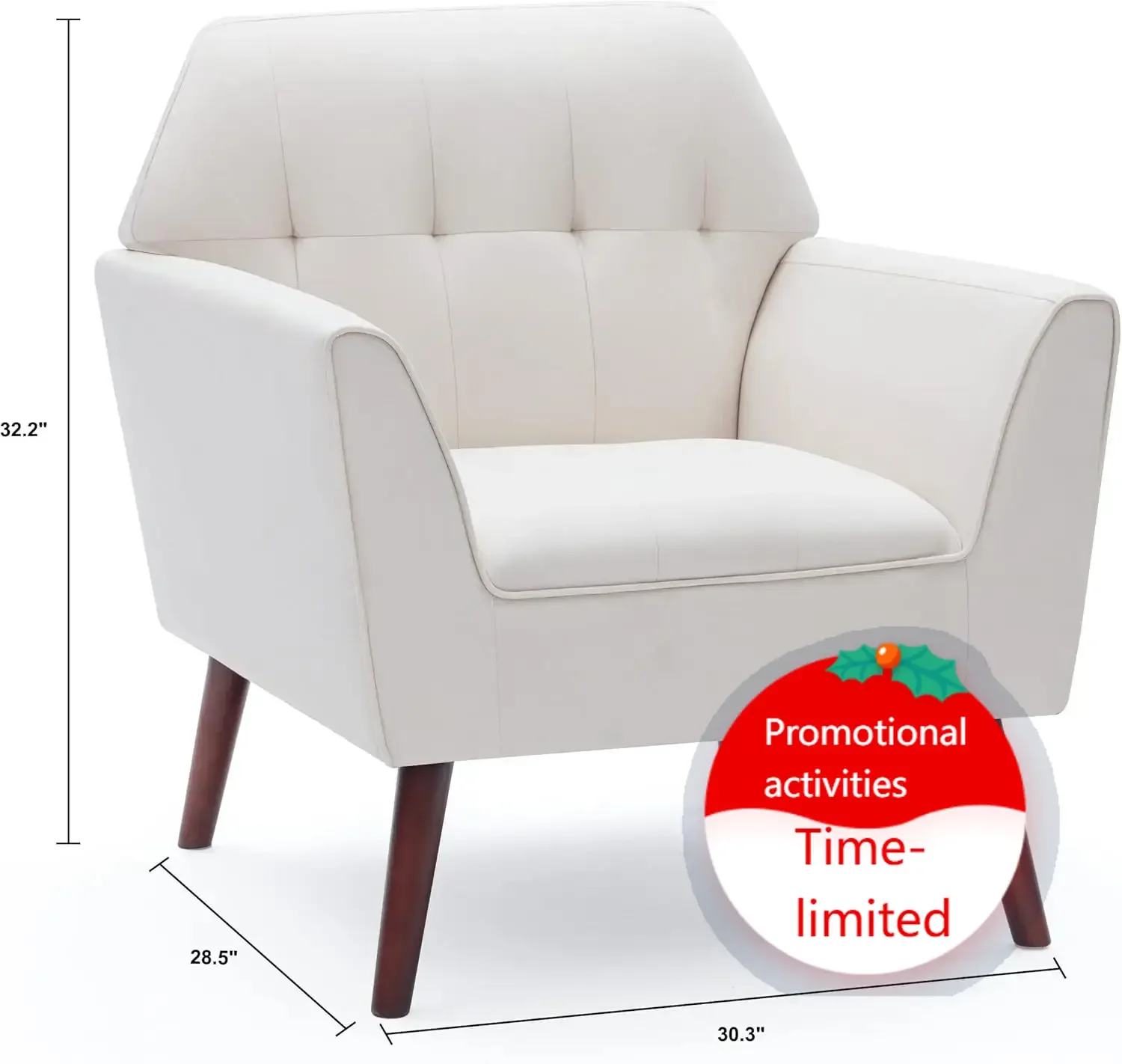 

Комплект из 2 акцентных кресел из льняной ткани для спальни, акцентные кресла в стиле Mid-Century Modern для гостиной, удобное кресло для чтения