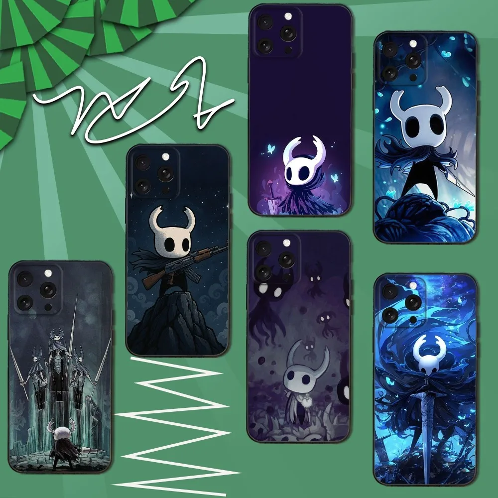 

H-Hollow Knight Phone Case For iPhone 16e,16,15,14,13,12,11,Pro,X,XS,Max,XR,Plus,Mini Soft Black Cover