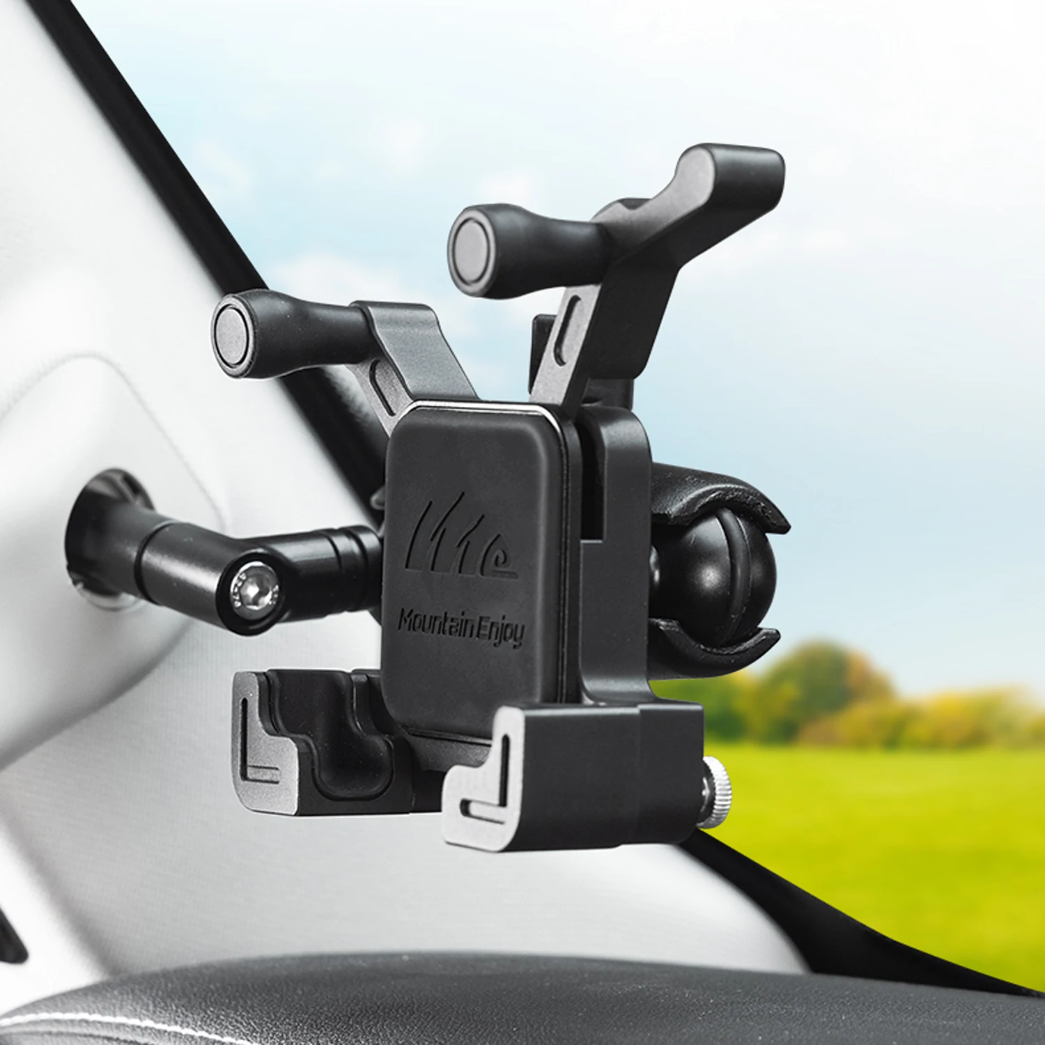 Universal A-Pillar Phone Mount for GWM Tank 300 2021-2025 Heavy Duty Aluminum Clamp Holder for Off-Road Overlanding Daily Drive