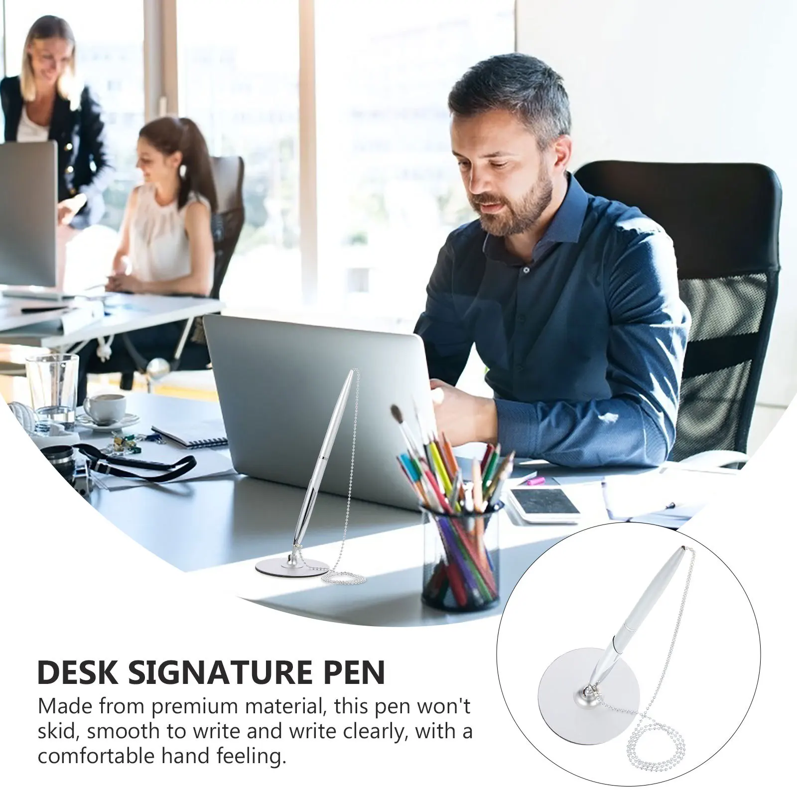 Handtekeningpen Verticale tafelpen Desktop Vast soepel schrijven Zakelijk teken Hotel Kantoor Pennen Pennen Zakelijk accessoire