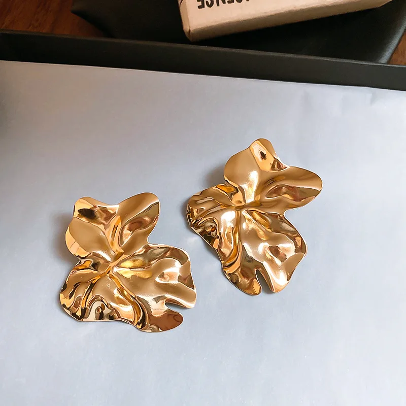 Large Geometric Metal Irregular Stud Earrings for Women Punk Big Exaggerated Heavy Statement Earring Ins Charms Fashion Jewelry image 3