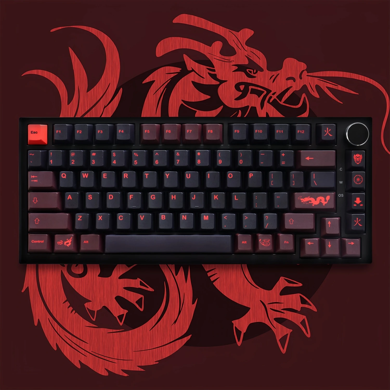 

Крутые красные кейкапы в стиле Red Dragon, 129 клавиш, профиль Cherry, материал PBT, пятисторонняя сублимационная печать, для клавиатур с переключателями MX, кастомные.