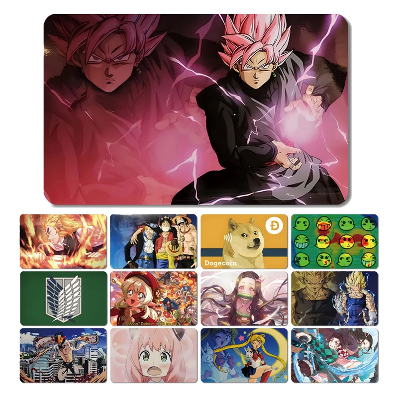 Cute Anime Dragon Ball Game Cartoon Dog PVC No Fade Sticker Skin Film Case Cover for Big Small No Chip Credit Debit Card