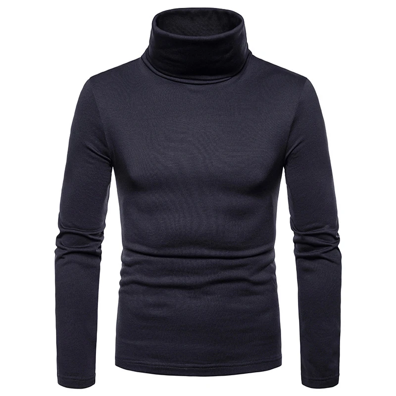 Happyjeffery Men's Basic High Collar Pullover Sweater Autumn Spring Turtleneck Slim Fit Tops Male Basic Sweaters Men SW01