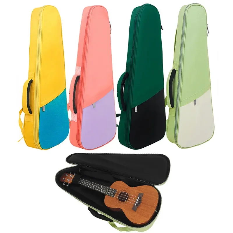 

23/24 26/27 inch Ukulele Guitar Bag Rainbow Series Cotton Lined Waterproof Padded Backpack with Double Straps Carry Case