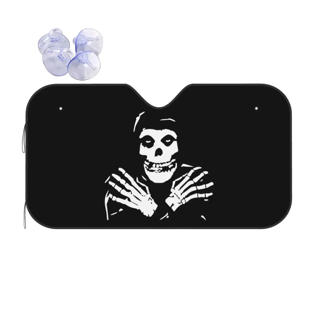 

Череп Misfits, солнцезащитный козырек на лобовое стекло, тяжелый металл, забавный козырек на переднее окно автомобиля, 70x130 см, солнцезащитный козырек, защита от солнца