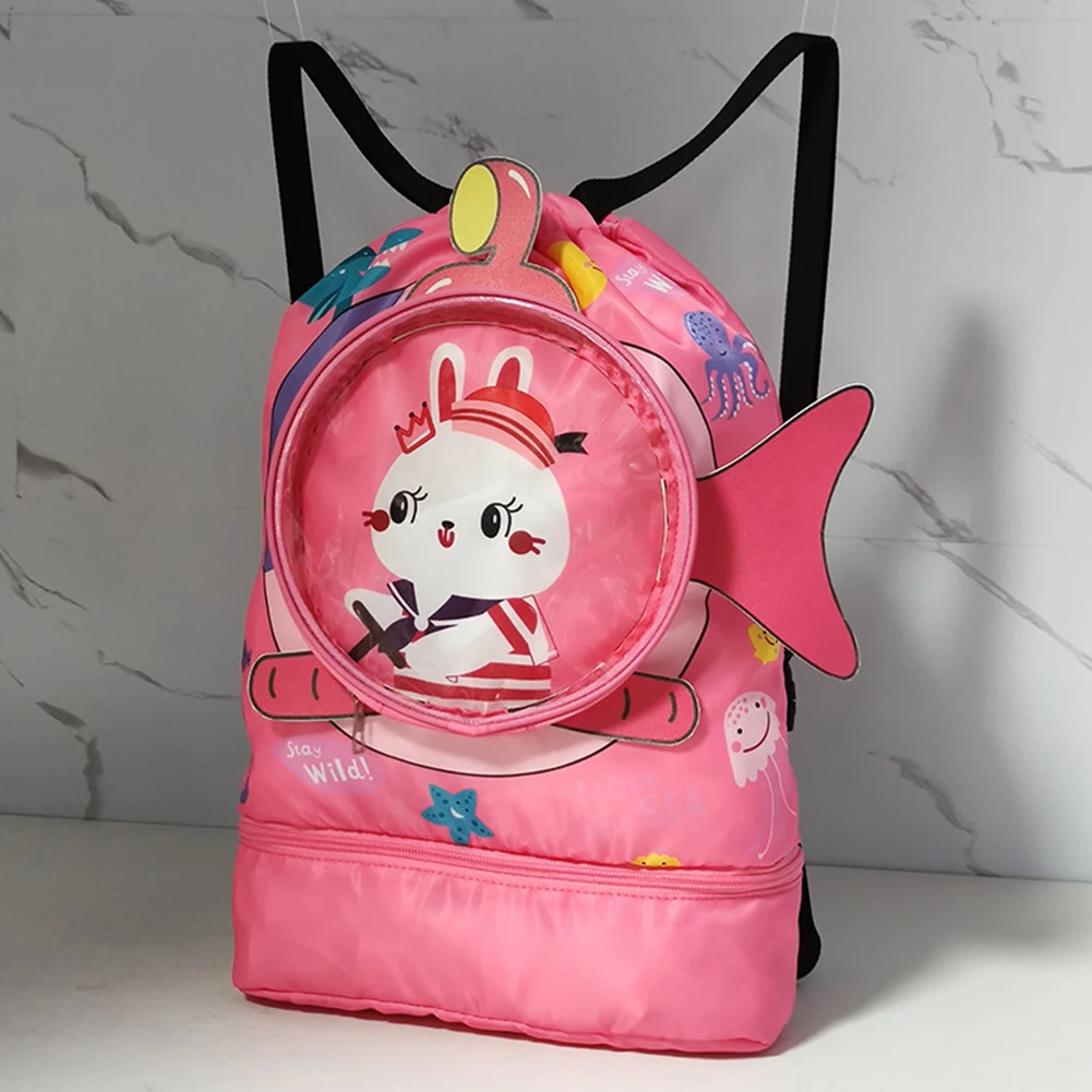 حقيبة صالة الألعاب الرياضية برباط رطب وجاف وفصل جاف ورطب للشباب على الشاطئ حقيبة ظهر للسفر مع مقصورات للأحذية حقيبة تخزين للسباحة #6