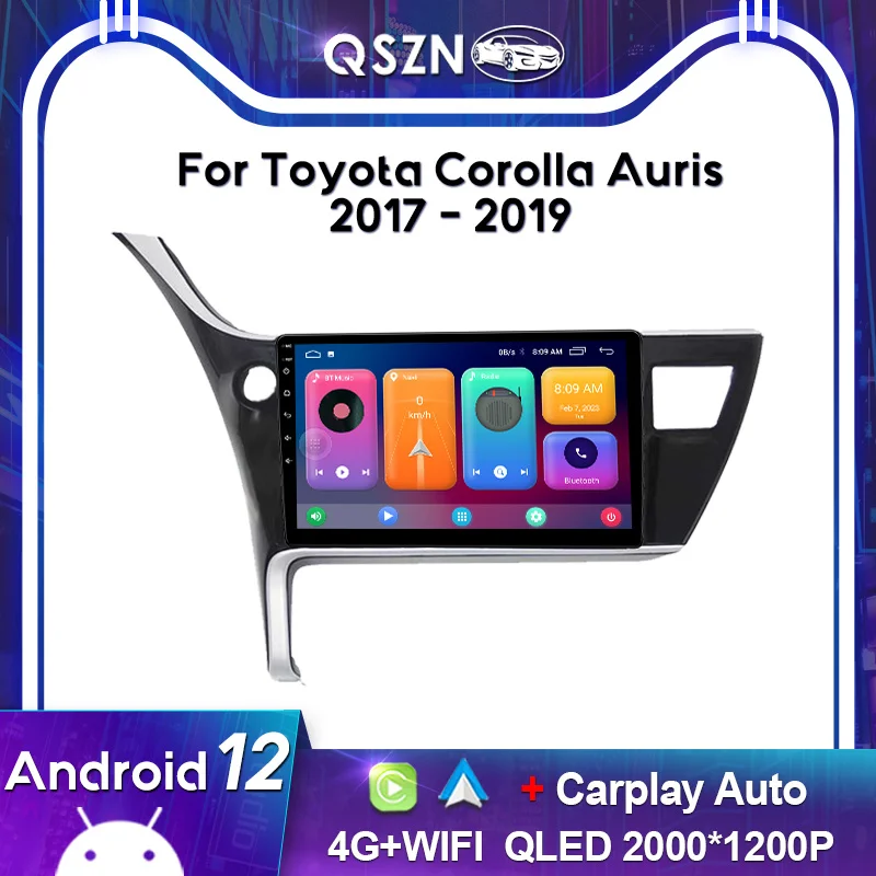 

QSZN 2K QLED For Toyota Corolla Auris 2017- 2019 LHD Car Radio Carplay GPS 4G Multimedia Video Player Head Unit Autoradio Stereo