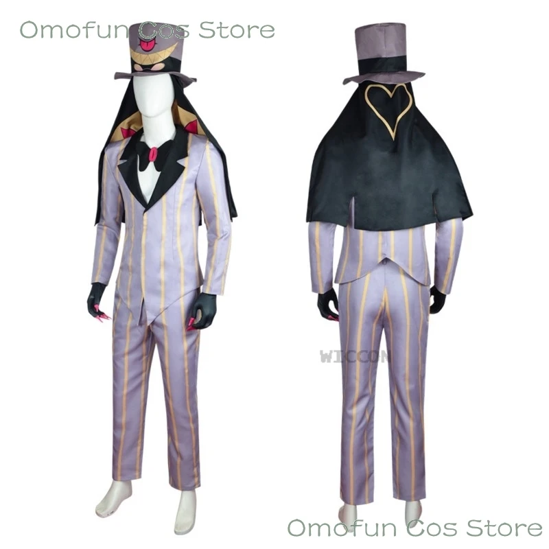 Hazbin Sir Pentious Cosplay Costume Hat Hotel Suit Snake Anime Uniforms Clothes Demon Cosplay Tooth Halloween Party Mens Outfit