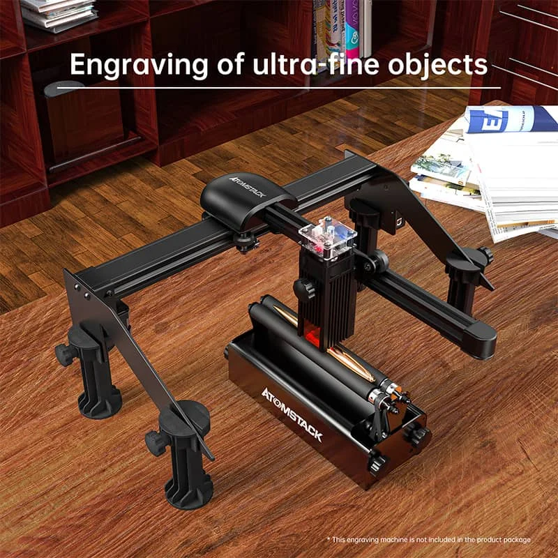 ATOMSTACK R3/R3 Pro Laser Engraving Axis Rotary Roller Device for CNC Router Engraver Cylindrical Round Objects Cans Accessories