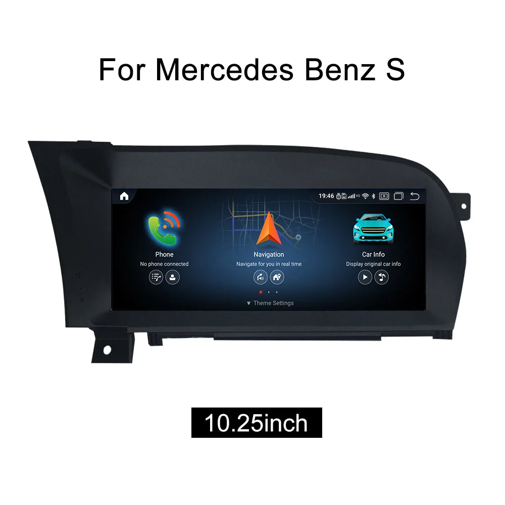 Ugode 10.25in Android 13 Car Multimedia Wireless CarPlay Screen For Mercedes Benz S Class W221 W216 2006-2013 NTG3.0 3.5 LHD RHD