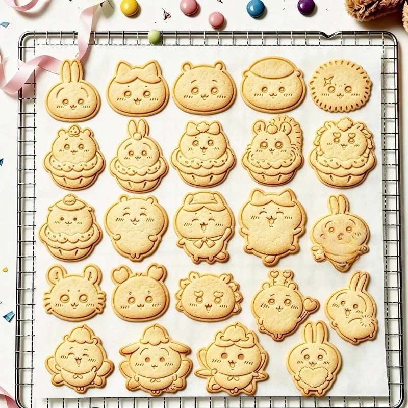 Anime Cartoon Kawaii Chiikawa Cookie Mold Push Down Plastic Delicate Clear Not Resistant To High Temperature Cold Water Cleaning