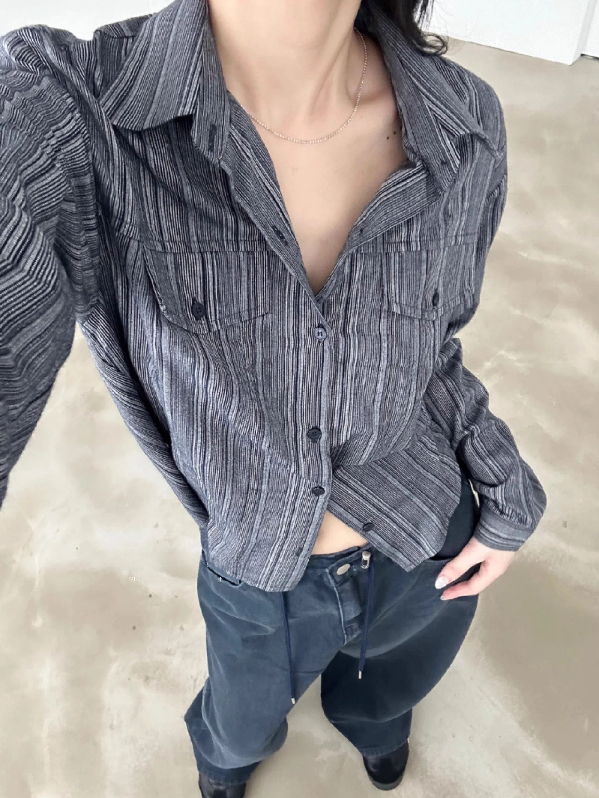 ريترو مخطط طويل Sve فضفاض irt مع كيت Personali حصريًا من البولي ايثيلين للنساء كاجوال Faion Premium Quali