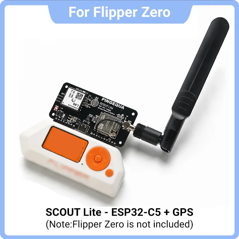 PINGEQUA ESP32-C5 Dual-Band Wi-Fi 6 Devboard for Flipper Zero, SCOUT Lite With Quectel L86 GNSS GPS Board MicroSD Data Logging
