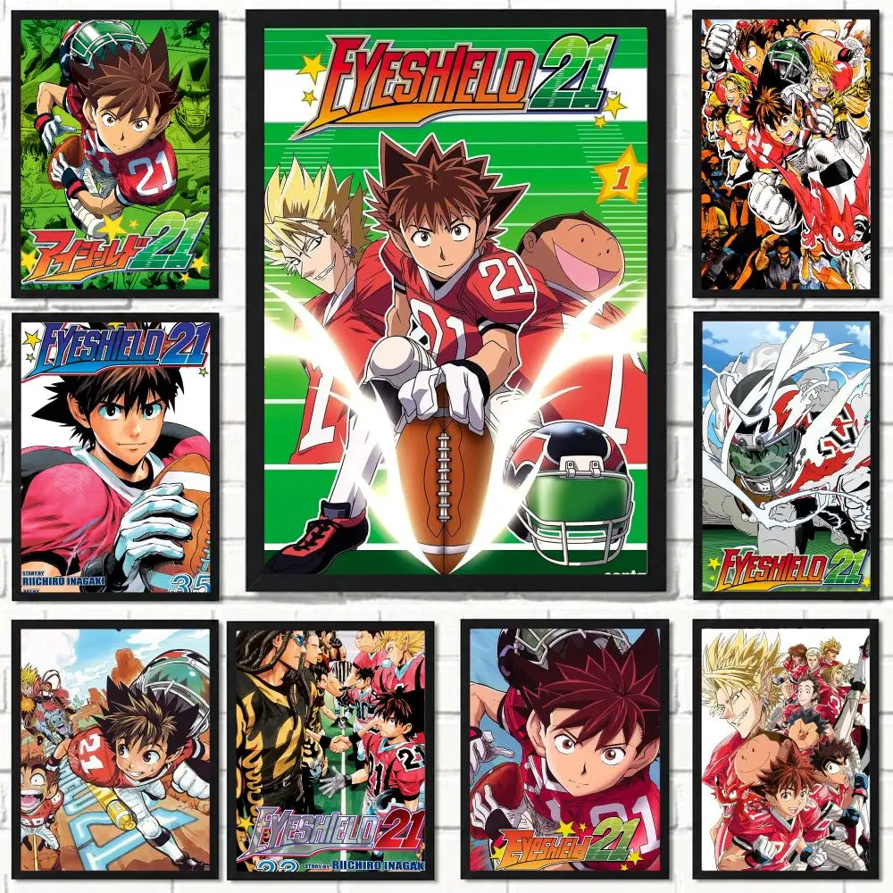 anime E-Eyeshield 21-D Poster Self Adhesive Wall Decor for Modern Home Cafe Office and Bar