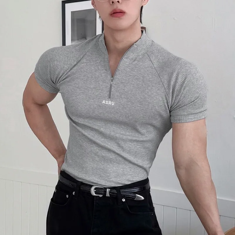 

Men's Slim Fit Short Sleeve T-Shirt Quick Dry Sport Training Running Shirt Bodybuilding Workout Clothing Fitness Gym Shirts