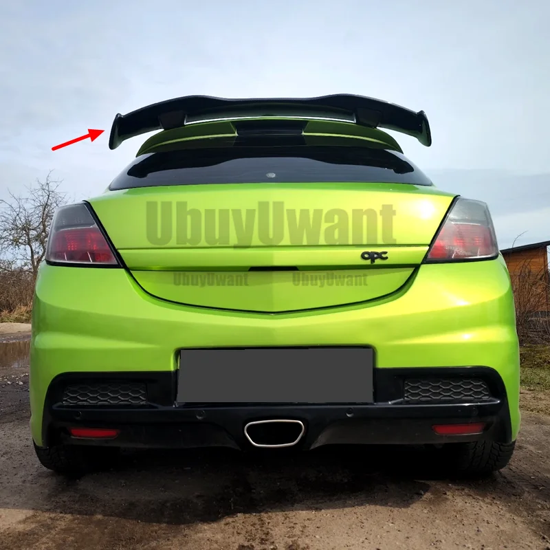 Para OPEL / VAUXHALL ASTRA H Spoiler 2004 - 2014 ABS plástico negro brillante alerón trasero del maletero alas accesorios de coche