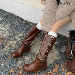 New Fashion Boots Genuine Leather Metal Rivet Knight Boots Versatile High Boots Western Cowboy Boots for Women