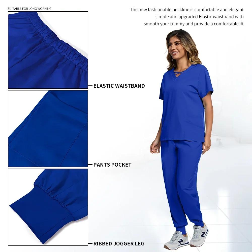 Hospital Scrubs Suit Doctor Uniform Unisex Medical Nurse Set Supplies Dental Clinic Scrubs Uniforms Women Medical Clinic Clothes