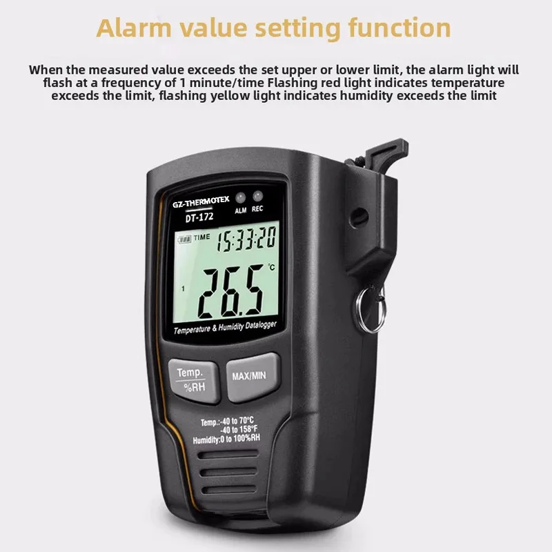 Analizzatore di trasmissione dati USB per registratore di temperatura e umidità ad alta precisione per magazzino/edificio/laboratorio/trasporto