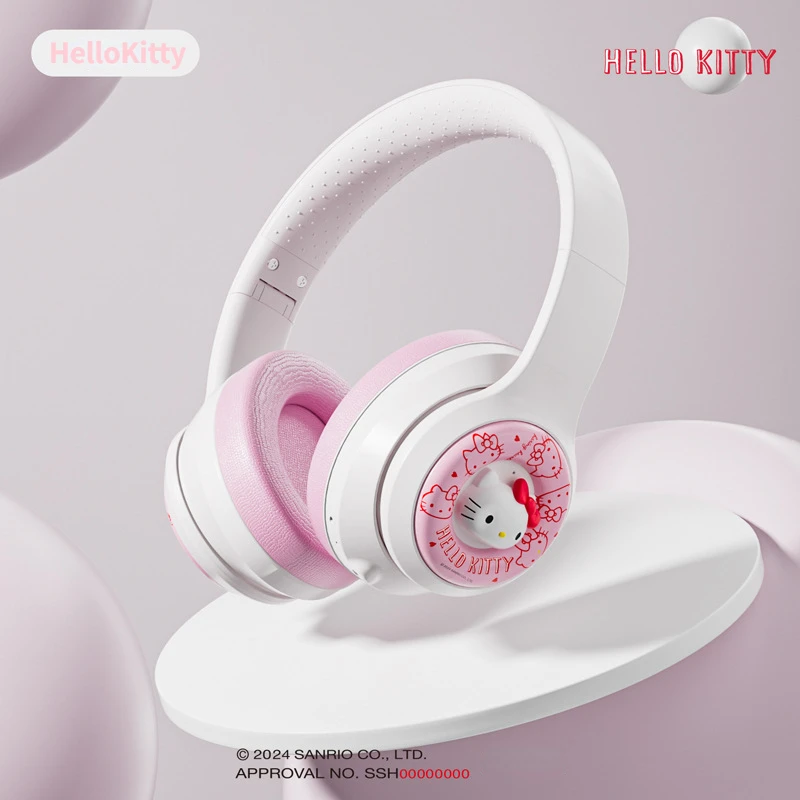 

New Sanrio Head-mounted Bluetooth Headset Hello Kitty Kuromi Wireless Bluetooth Headset Mobile Computer Game Girl Birthday Gift