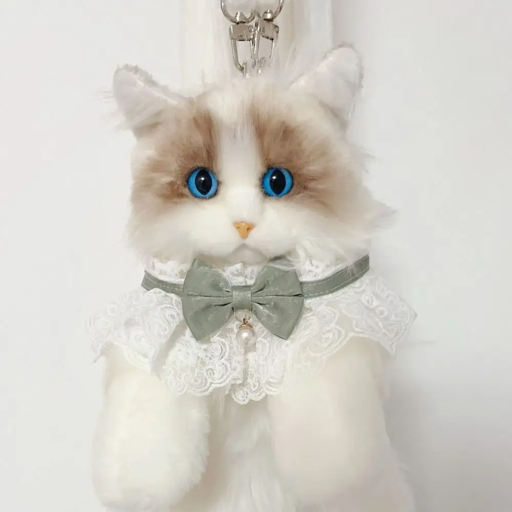 Sac à dos Leurs doll en peluche de chat mignon de dessin animé, sac à cosmétiques de grande capacité, 2024