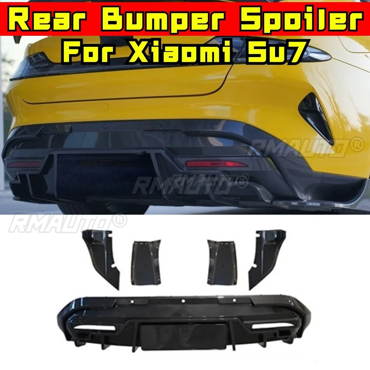 

Задний бампер автомобиля, спойлер, диффузор для губ, разветвитель, модификация, часть для Xiaomi Su7, автомобильные аксессуары, тюнинговая часть