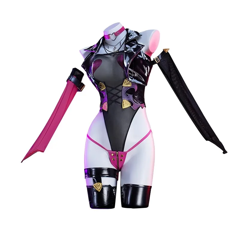 

Anime Game Honkai Star Rail Kafka Cosplay Costume Women Sexy Leather Bodysuit Jacket Set Kafka Sexy lingeries Jumpsuit Halloween