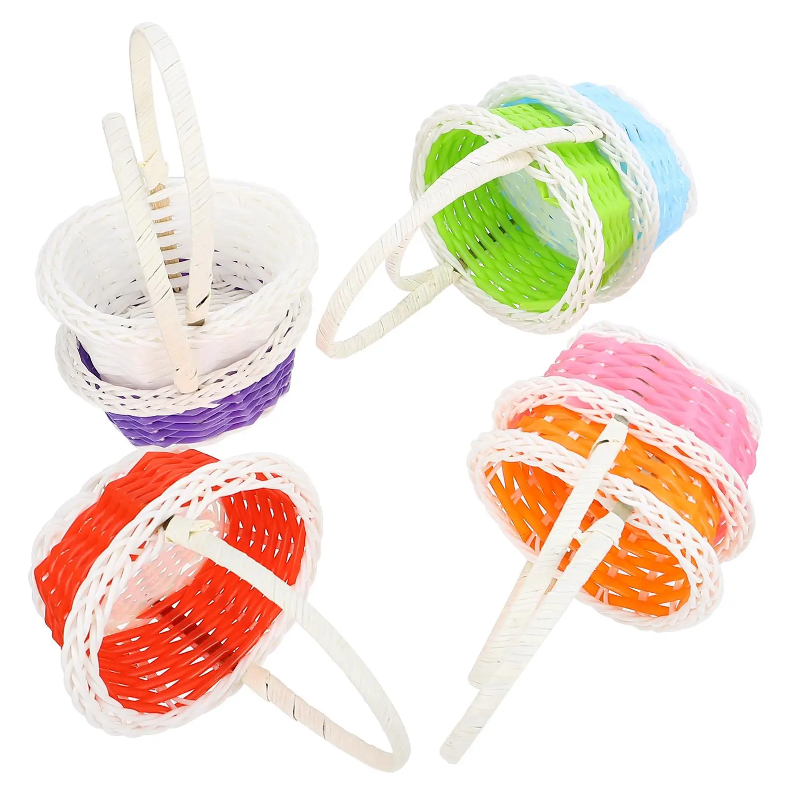 

7 Pcs Plastic Easter Baskets Lightweight Safe Hygienic Storage for Eggs Bread Fruits Flowers Gifts Decorative Mini Containers