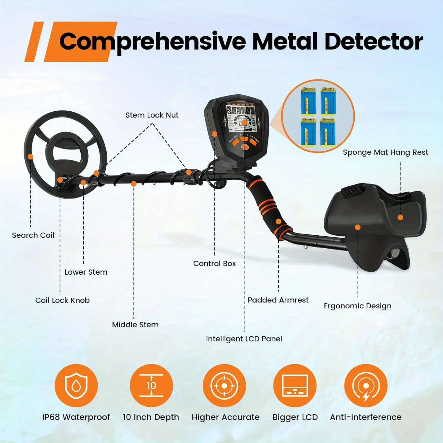 Détecteur de métaux EDF X22 pour la chasse, cible de recherche LCD, ID, profondeur maximale, pointeur étanche, modèle de localisation, or, sagesse, nouveau