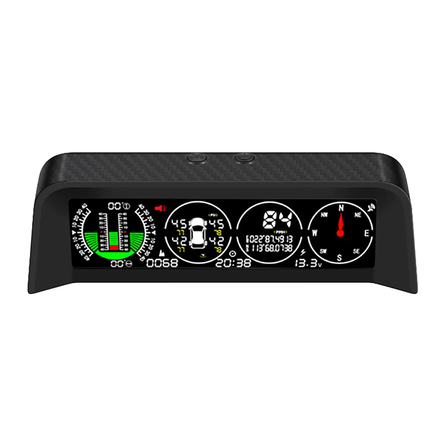 4 in 1 for HUD X91 Security Alarm GPS TPMS Multi-function Inclinometer Speed Slope temperature Speeding Alarm Head-up Display