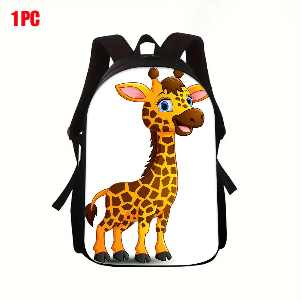 

1 cute giraffe backpack with laptop compartment - large capacity backpack, adjustable shoulder straps, zip closure, lightweight