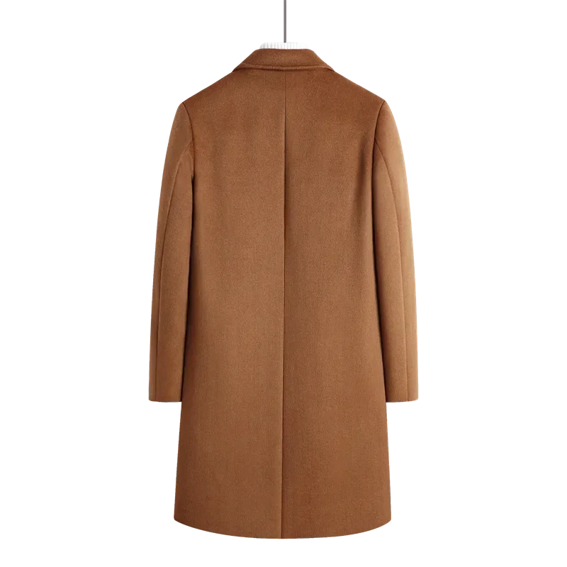 Wool 54.3% autumn and winter new men's woolen coat medium and long suit collar cotton thickened woolen coat men's coat