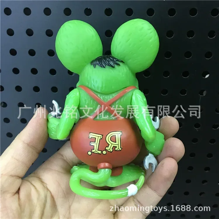 Rat Fink 11cm Mouse Anime Figures Toy American Car Modification Culture Car Decoration Model Doll Electroplated Edition Gift