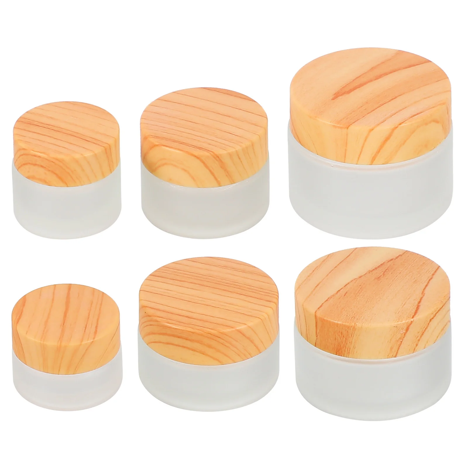 6Pcs Glass Storage Jars Matte Finish Lightweight Containers for Travel Creams Lotions Sample Organization Matte Glass Jar