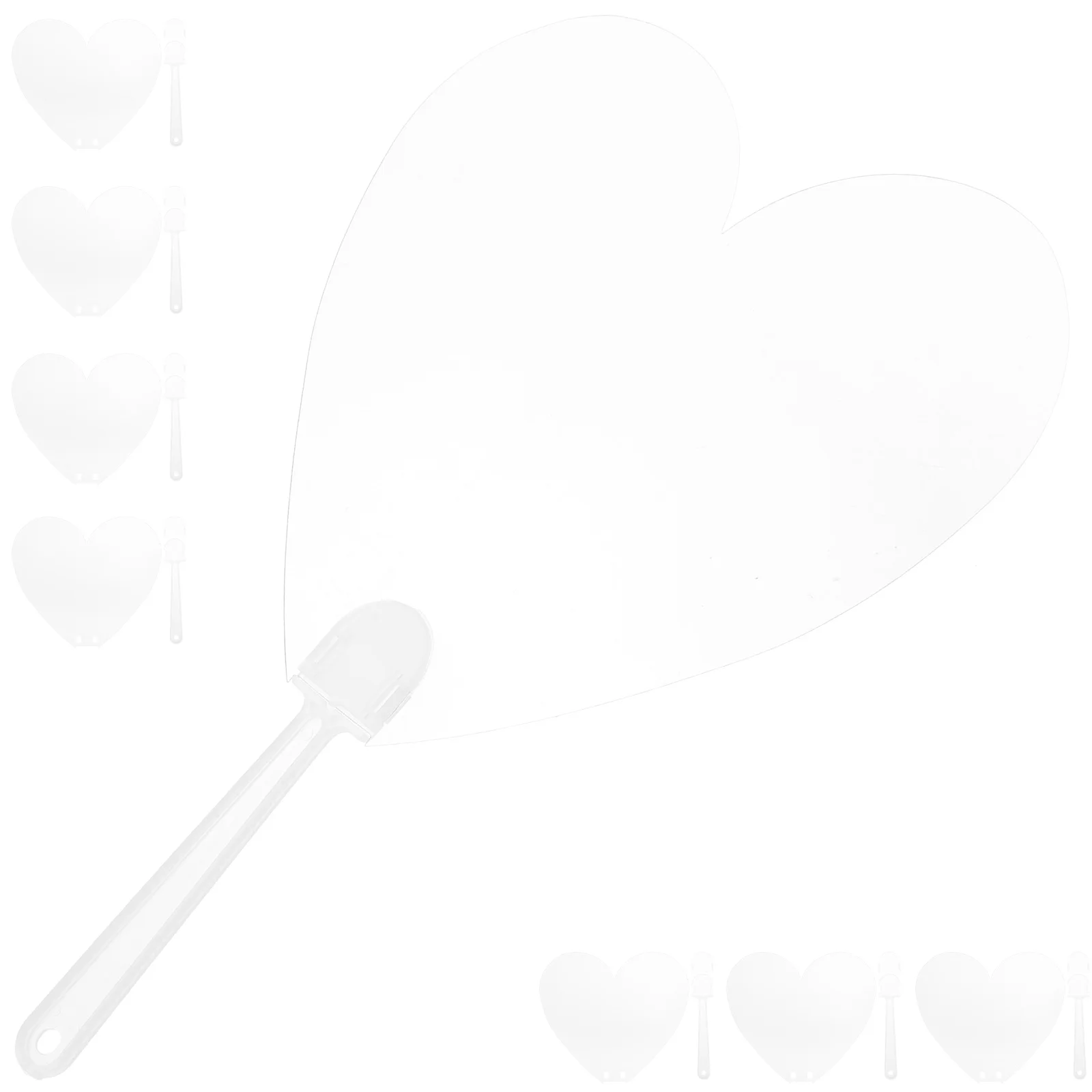 

8 Pcs Paint Folding Fans DIY Transparent Hand Held Paper Material Child Portable