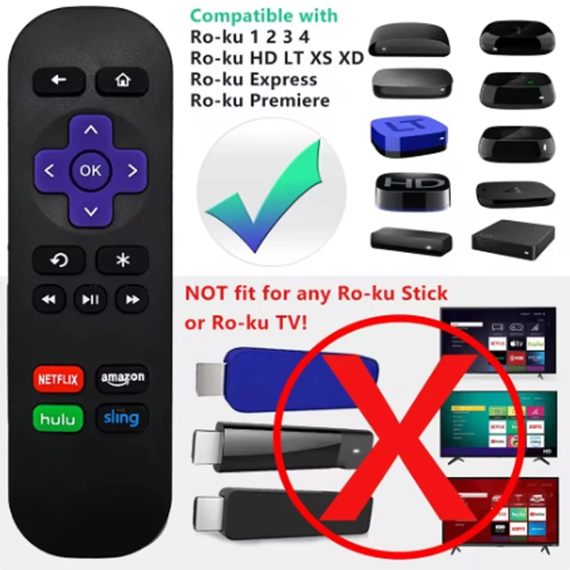جهاز التحكم عن بعد Rc680 لـ Roku Express Premiere Box Play Roku 1 2 3 4 غير متوافق مع موديلات Stick أو TV #5