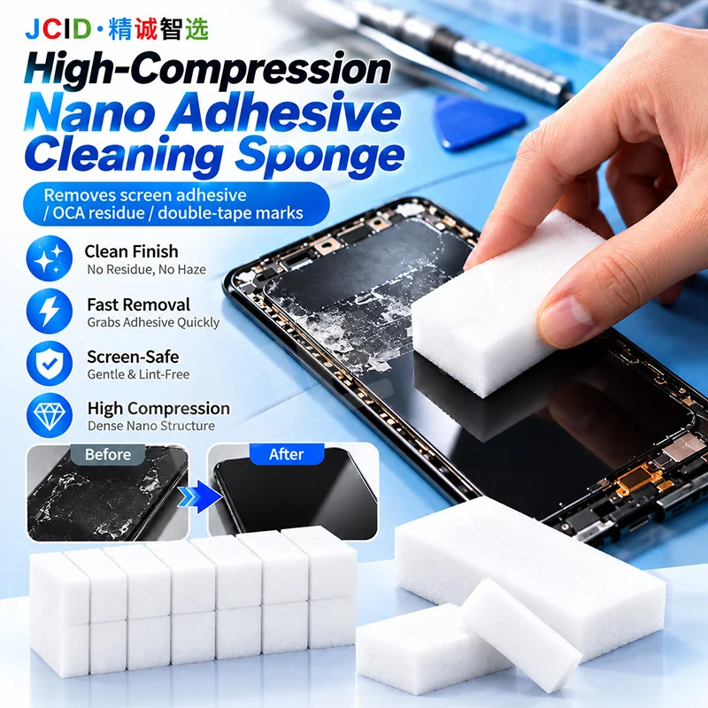 JCID HM D40 High Compression Nano Adhesive Cleaning Sponge for Phone Screen OCA Glue Residue Removal Lint Free Sponge Tools