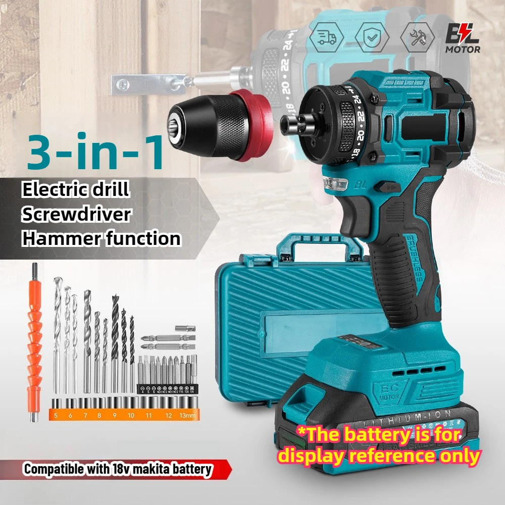 

3-in-1 Multifunctional Powerful Electric Drill Rechargeable Cordless Electric Screwdriver Impact Dril for Makita 18V Battery