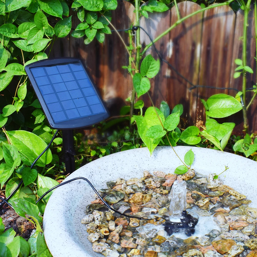 Bomba de agua Solar de CC para jardín pequeño, 1,8 W, 170L/H, montaje en enchufe de pared negro, baja potencia, larga vida útil, fuente de agua limpia para piscina