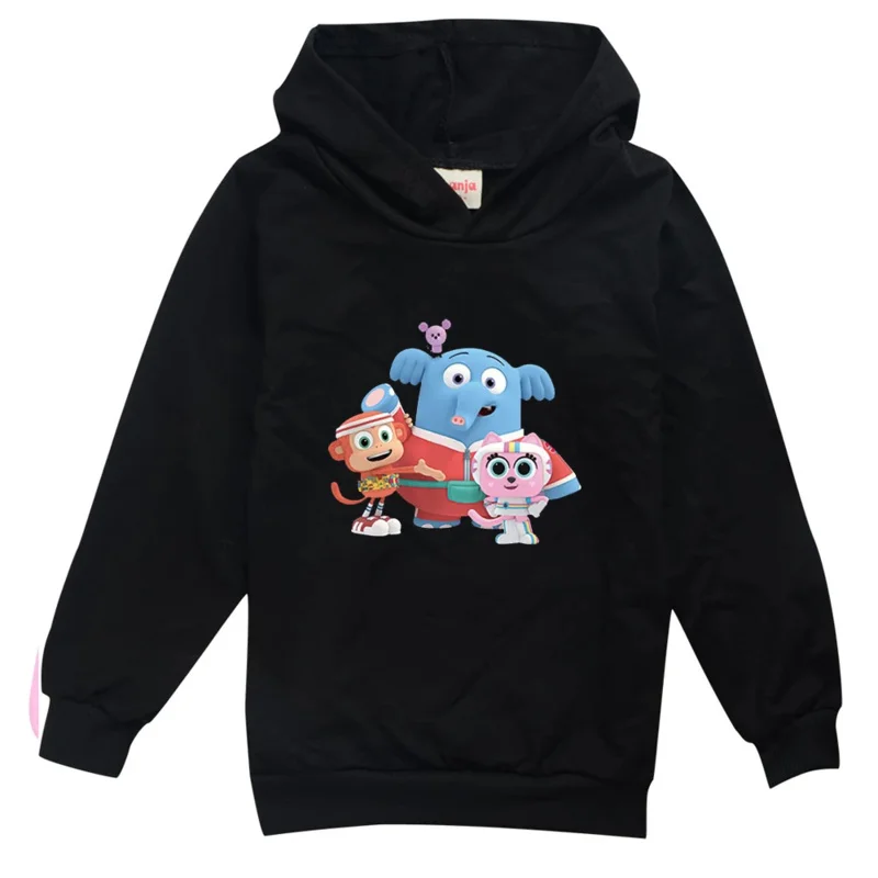 Candy 2025Kids Chico BonBon Monkey Sudadera Ropa de abrigo de vacaciones para niños Moda para niños Bon Con capucha Impresión 3D Traje de dibujos animados S