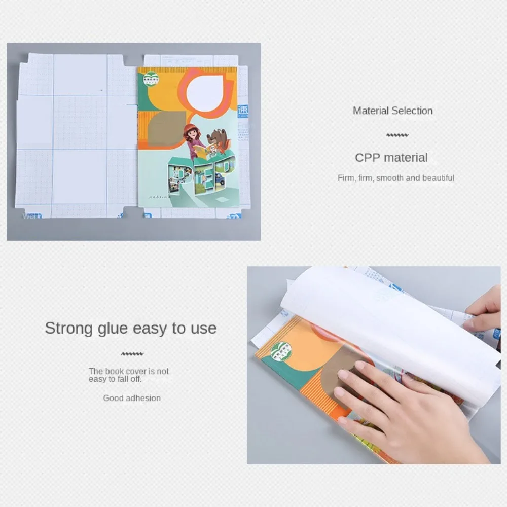 10 Sheets A4 Clear Book Wrap Transparent Self Adhesive Book Protector Cover Waterproof Dirt-proof Notebook Protector Wrap
