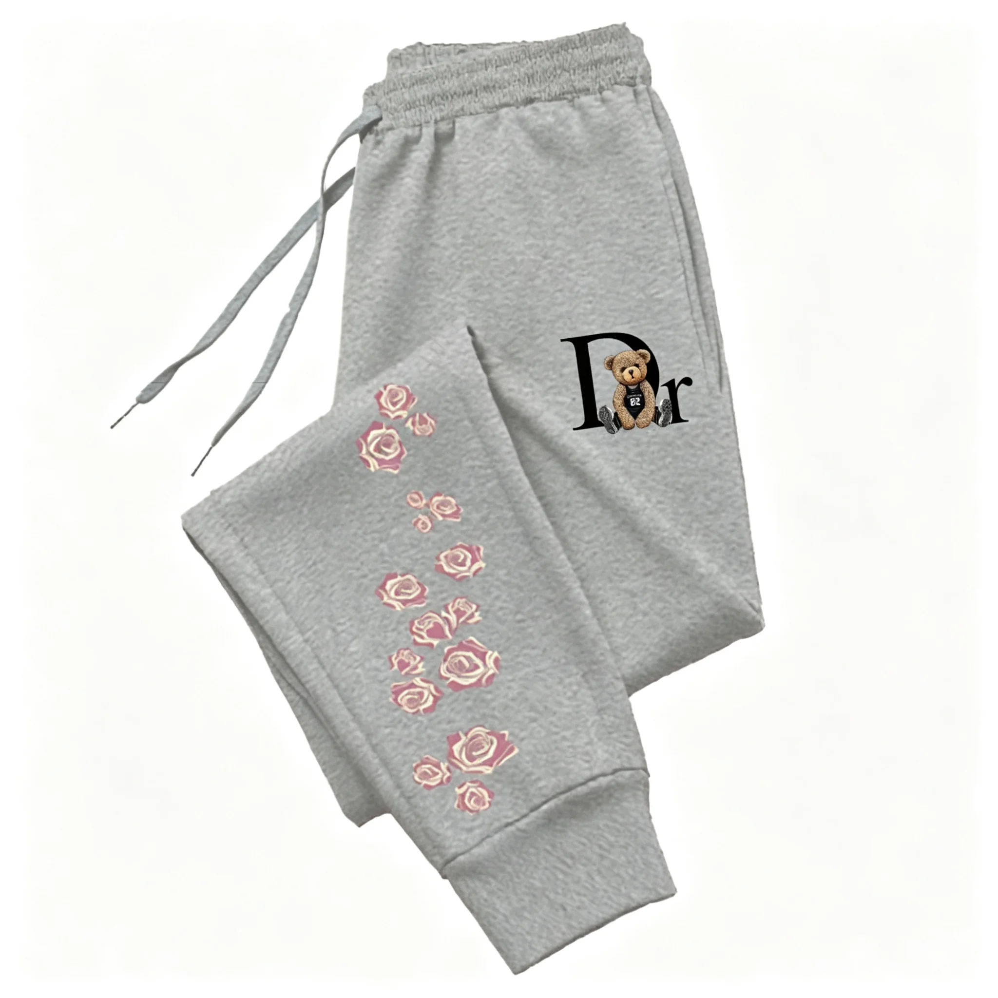 Women's Pants D.R. Bear Letter Graphic Print High quality Trousers Street Aesthetic Sweatpants Running Joggger Pants for Woman