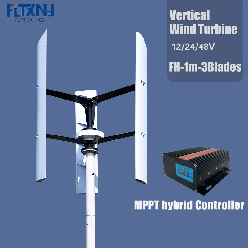 

Vertical Wind Turbine 5000W 8000W 12V 24V 48V Small Windmill Free Energy 220V Household Farm Sent To MPPT Controller