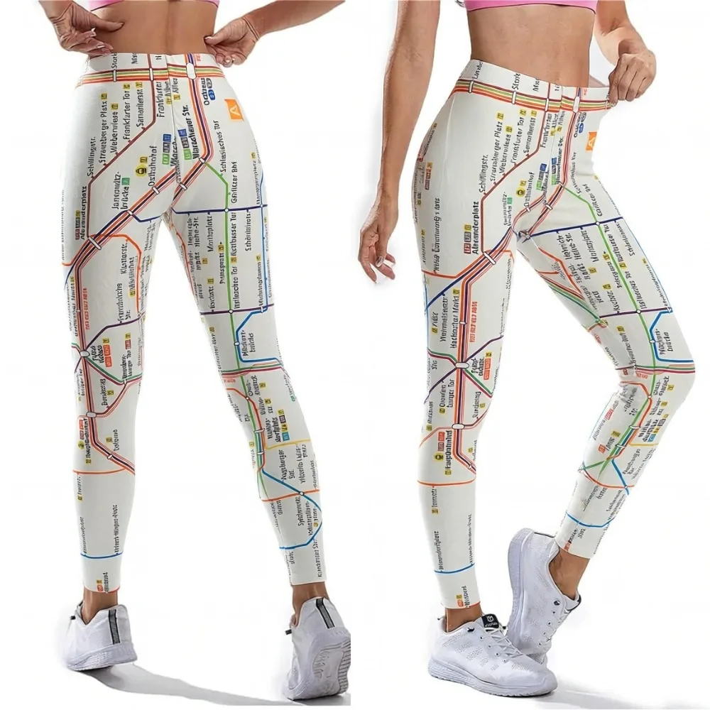 

Женские леггинсы с 3D-принтом Google Map, леггинсы с эффектом утяжки живота для занятий спортом, бега, фитнеса, тренировок, йоги, полноразмерные брюки